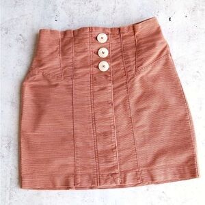 Free People High Waisted Skirt Button Detail Cotton Blend size 2